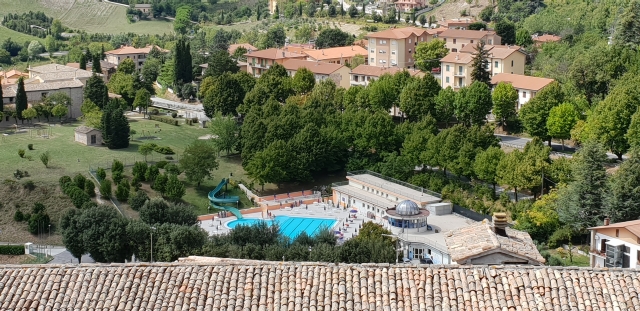 Panoramic view on the public swimming-pool.